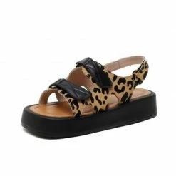 Kinky Cloth Cow Print Platform Sandals