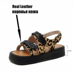 Kinky Cloth Cow Print Platform Sandals