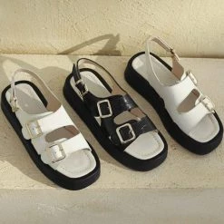 Kinky Cloth Cow Print Platform Sandals