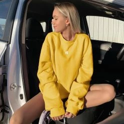 Kinky Cloth Letter M Embroidery Loose Sweatshirt Top & Tees