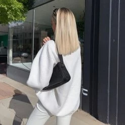 Kinky Cloth Letter M Embroidery Loose Sweatshirt Top & Tees