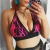 Kinky Cloth Lightning Print Halter Bra Top & Tees