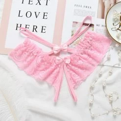 Kinky Cloth Lingerie Lace Open Crotch Panties Crotchless Panties