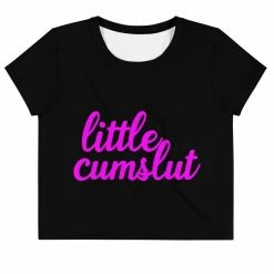 Kinky Cloth Sales 2022 45 Kinky Cloth Little Cum Slut Cursive Pink Crop Top Tee