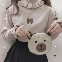 Kinky Cloth Lolita Bear Turtleneck Sweater Cosplay