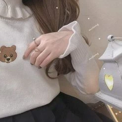 Kinky Cloth Lolita Bear Turtleneck Sweater Cosplay