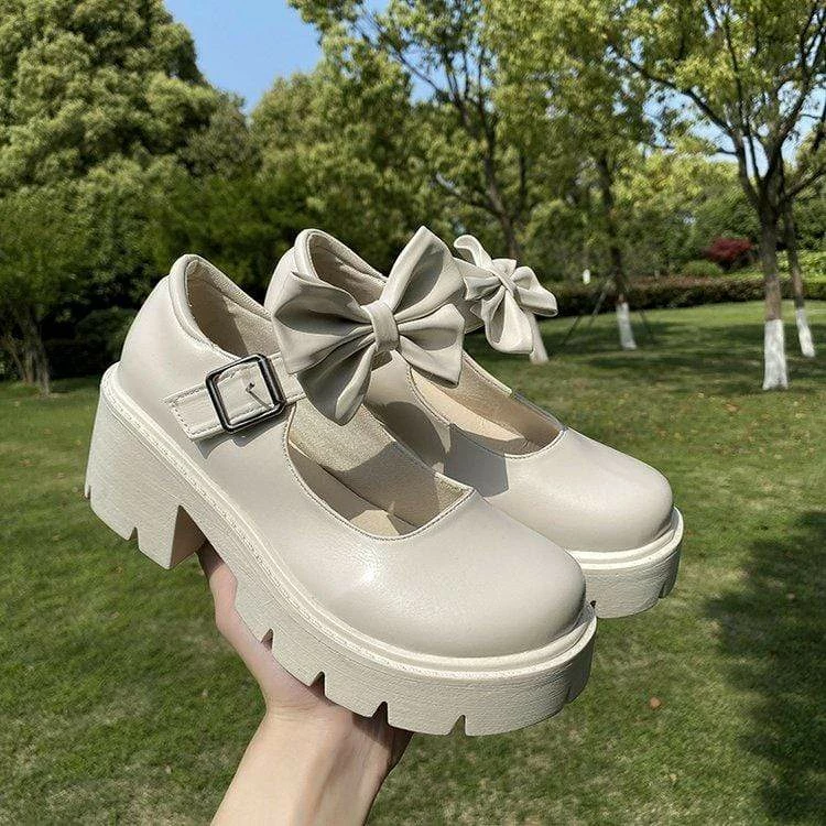 Kinky Cloth Lolita Bowknot Chunky Shoes Cosplay 2 Kinky Cloth Lolita Bowknot Chunky Shoes Cosplay