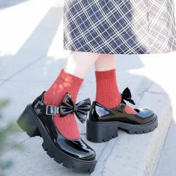 Kinky Cloth Lolita Bowknot Chunky Shoes Cosplay