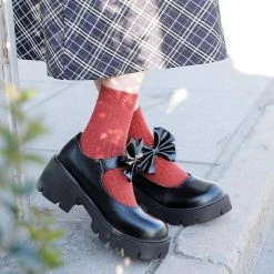 Kinky Cloth Lolita Bowknot Chunky Shoes Cosplay 6 Kinky Cloth Lolita Bowknot Chunky Shoes Cosplay