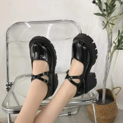 Kinky Cloth Lolita Double Strap Shoes