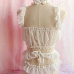 Kinky Cloth ABDL - Adult Baby Lolita Hollow Heart Lace Lingerie Set
