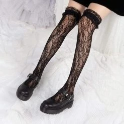 Kinky Cloth Lolita Lace Over Knee Stockings