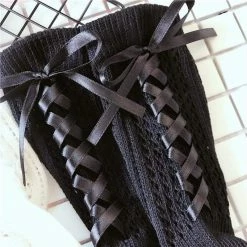 Kinky Cloth Lolita Lace Up Bowknot Socks 12 Kinky Cloth Lolita Lace Up Bowknot Socks
