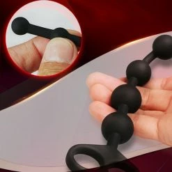Kinky Cloth Long Beads Plug With Double Pull Rings