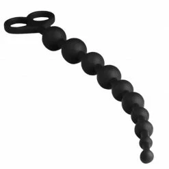 Kinky Cloth Long Beads Plug With Double Pull Rings