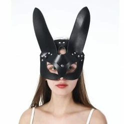 Kinky Cloth Long Ears Bunny Rivet Mask