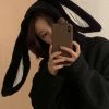 Kinky Cloth Pet Play Long Rabbit Ears Hooded Sweatshirt