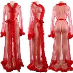 Kinky Cloth Dresses Long Transparent Sheer Lingerie Robe