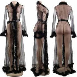 Kinky Cloth Dresses Long Transparent Sheer Lingerie Robe