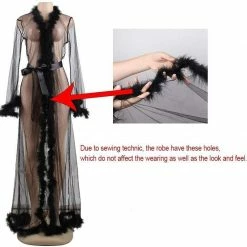 Kinky Cloth Dresses Long Transparent Sheer Lingerie Robe