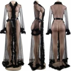 Kinky Cloth Long Transparent Sheer Lingerie Robe Dresses 15 Kinky Cloth Long Transparent Sheer Lingerie Robe Dresses