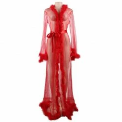 Kinky Cloth Dresses Long Transparent Sheer Lingerie Robe
