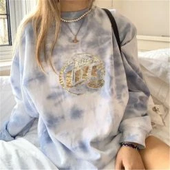 Kinky Cloth Loose Tie Dye Sweatshirt Top & Tees