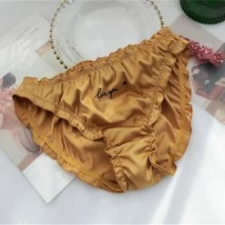 Kinky Cloth Lingerie & Panties Love You Embroidery Satin Silk Panties 9 Kinky Cloth Lingerie & Panties Love You Embroidery Satin Silk Panties