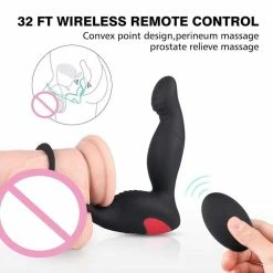 Kinky Cloth Anal Toys LVGX Prostate Massager With Penis Ring And Wireless Remote Control