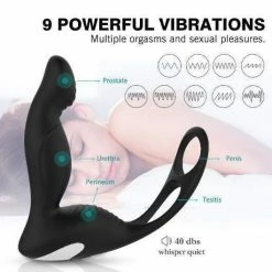 Kinky Cloth Anal Toys LVGX Prostate Massager With Penis Ring And Wireless Remote Control