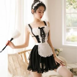 Kinky Cloth Maid Lingerie Set Outfit Cosplay 8 Kinky Cloth Maid Lingerie Set Outfit Cosplay