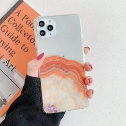 Kinky Cloth Phone Cases Marble Agate Glitter Clear IPhone Case