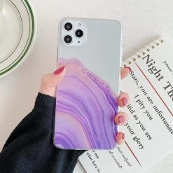 Kinky Cloth Phone Cases Marble Agate Glitter Clear IPhone Case