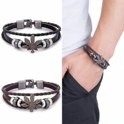 Kinky Cloth Marijuana Leaf Wristband Bracelet