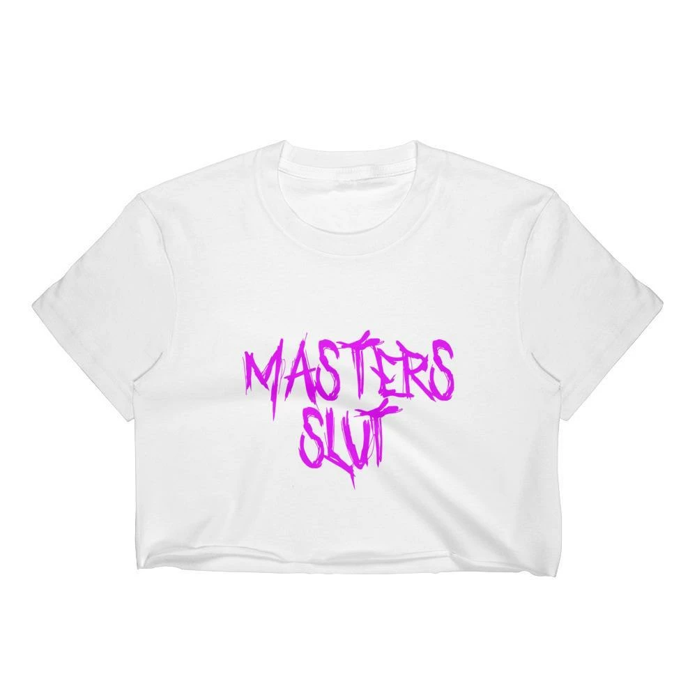 Kinky Cloth Top & Tees Master's Slut Crop Top 1 Kinky Cloth Top & Tees Master's Slut Crop Top