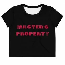 Kinky Cloth BDSM Masters Property Red Crop Top Tee