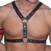 Kinky Cloth Men's Chest Leather Harness BDSM