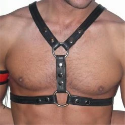 Kinky Cloth Men's Chest Leather Harness BDSM