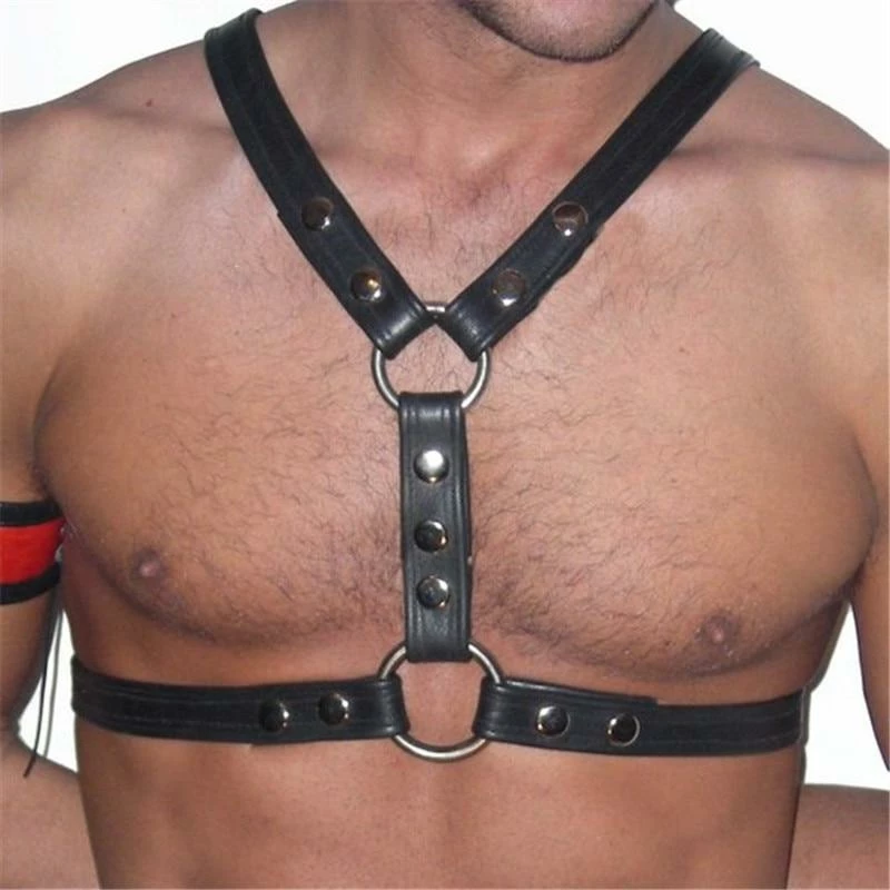 Kinky Cloth Men's Chest Leather Harness BDSM 1 Kinky Cloth Men's Chest Leather Harness BDSM