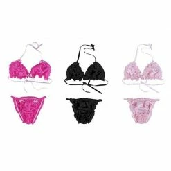 Kinky Cloth Men's Shiny Ruffle Lingerie Set