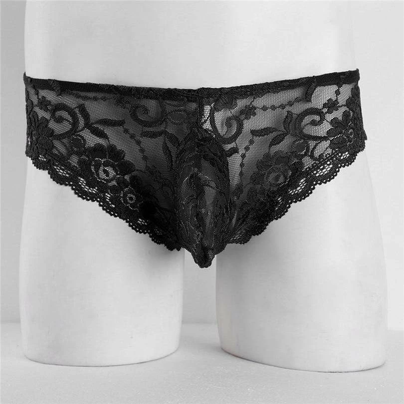 Kinky Cloth Mens Floral Lace Bulge Pouch Brief Lingerie & Panties 1 Kinky Cloth Mens Floral Lace Bulge Pouch Brief Lingerie & Panties