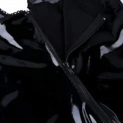 Kinky Cloth Mesh Patent Leather Splice Bodycon Dresses