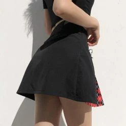 Kinky Cloth Metal Chain Split Gothic Skirts