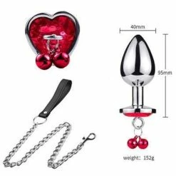 Kinky Cloth Metal Plug With Leash