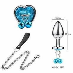 Kinky Cloth Metal Plug With Leash