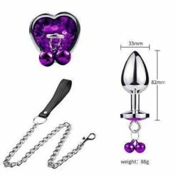 Kinky Cloth Metal Plug With Leash