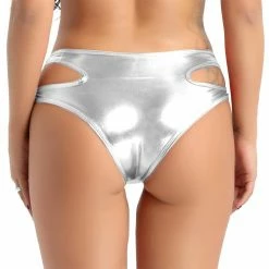 Kinky Cloth Raves & Festivals Metallic Holographic Handle Panties