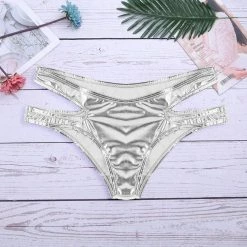 Kinky Cloth Raves & Festivals Metallic Holographic Handle Panties