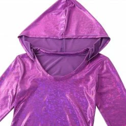 Kinky Cloth Metallic Romper Hooded Bodysuit Cosplay 16 Kinky Cloth Metallic Romper Hooded Bodysuit Cosplay