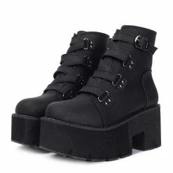 Kinky Cloth Military Punk Platform Boots Goth